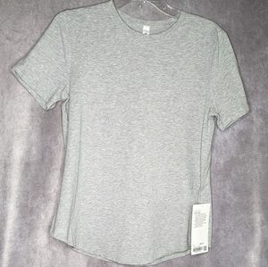 lululemon Love Crew Short Sleeve Shirt Size 6 Gray Pima Cotton